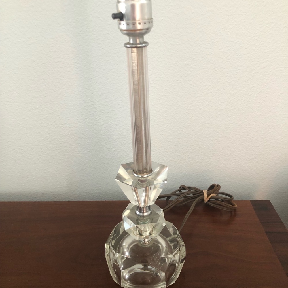 Vintage 1940s 1950s Crystal Boudoir Lamp Beautiful Works Art Deco - Picture 8 of 8